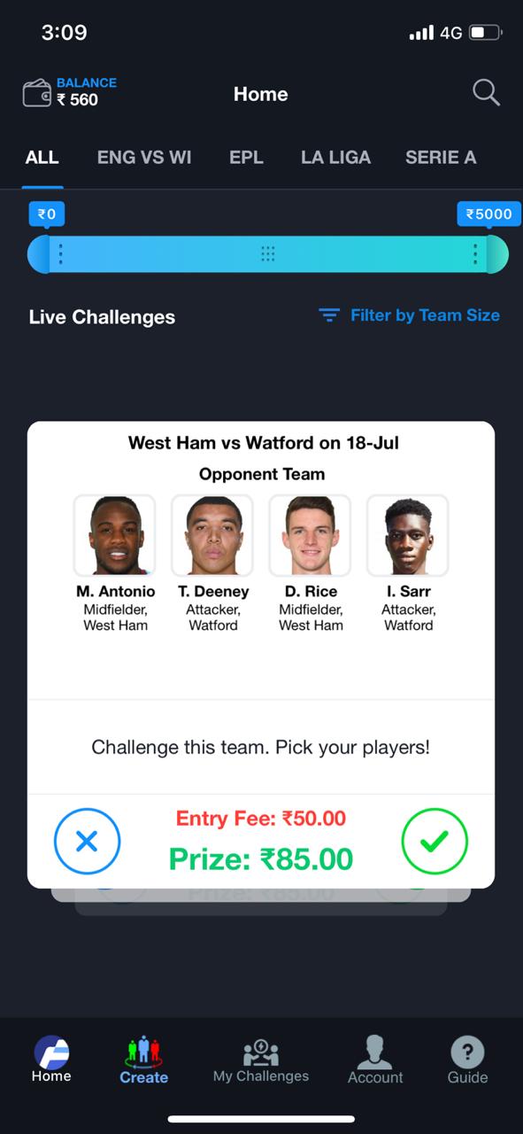 Fan2Play Daily Fantasy Sports game