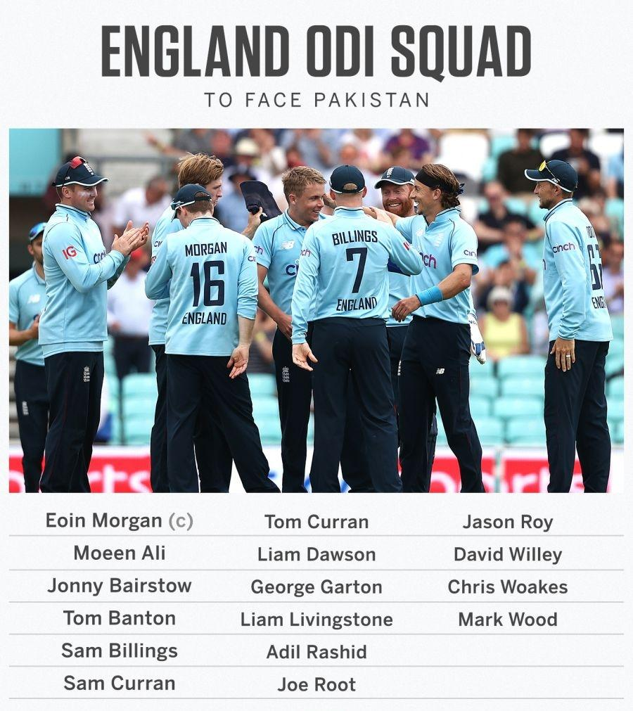 England announces 16-player squad for Pakistan ODIs